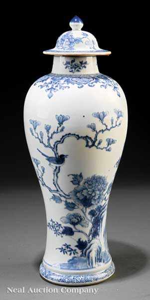 Appraisal: A Chinese Blue and White Porcelain Covered Meiping Qing Dynasty