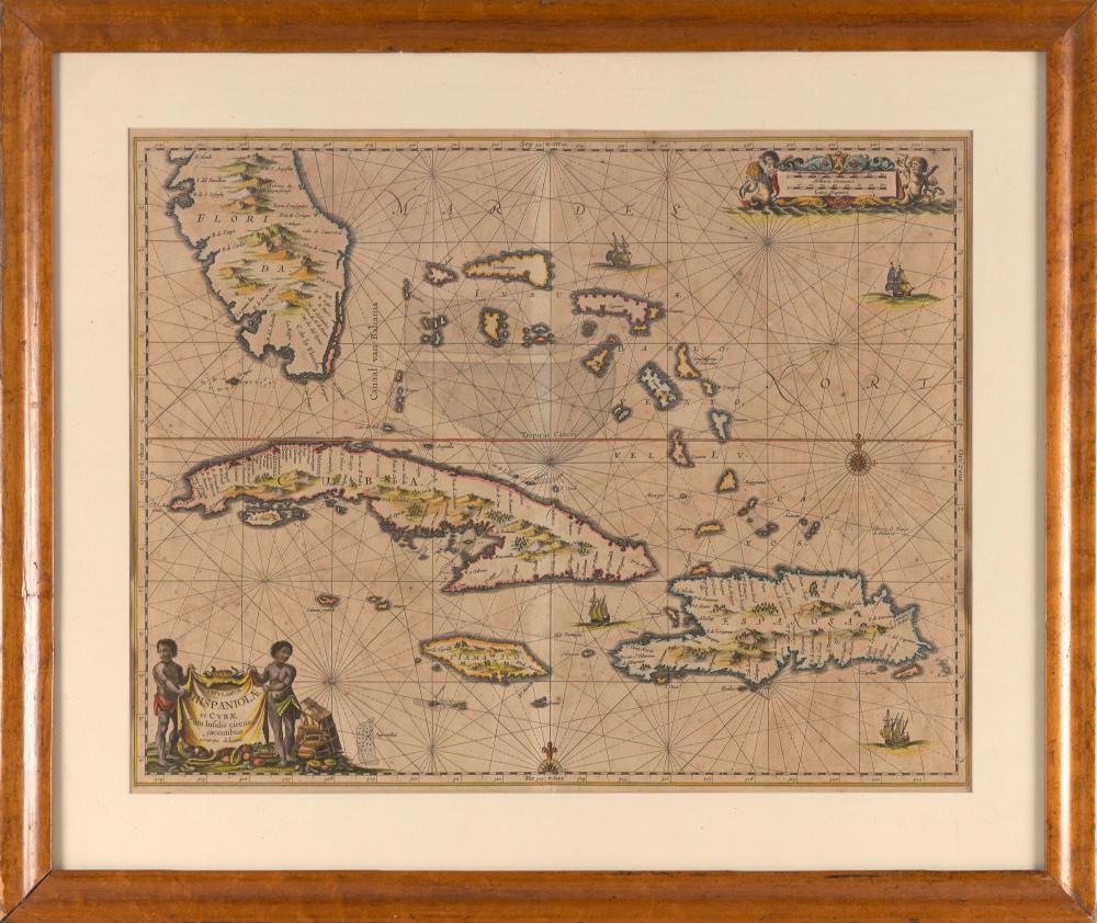 Appraisal: MAP OF HISPANIOLA AND CUBA TH CENTURY ON PAPER X