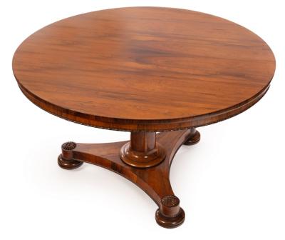 Appraisal: A George IV rosewood circular breakfast table circa possibly by