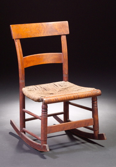 Appraisal: American Sheraton Bird's-Eye Maple and Maple Rocking Chair second quarter