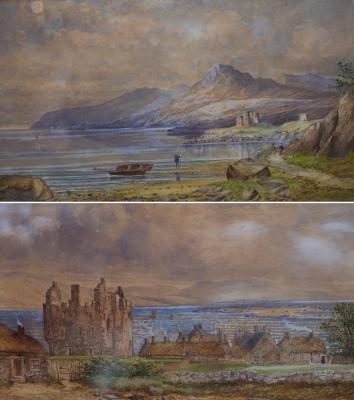 Appraisal: th Century Scottish School Highland Scenes a pair watercolour cm