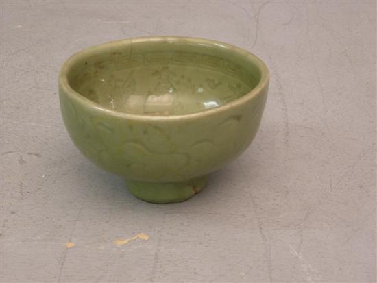 Appraisal: Chinese Sung-Yuan green glazed bowl diameter