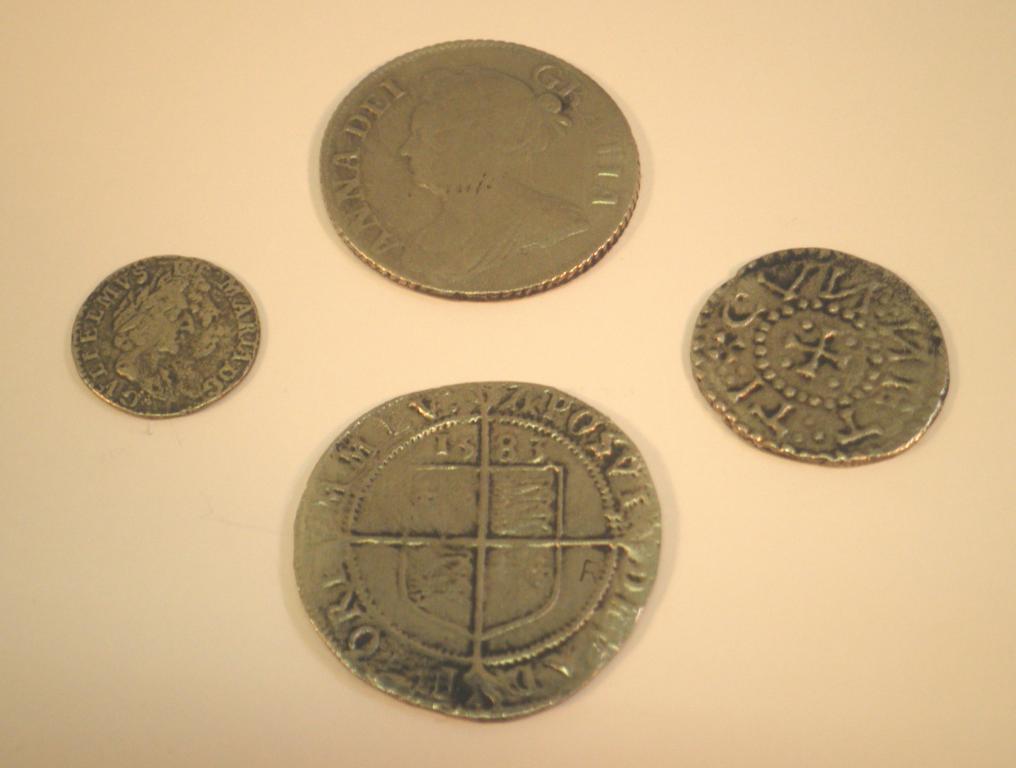 Appraisal: A hammered silver six pence type coin a silver two