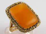 Appraisal: A cornelian ring the stone measuring approx x mm set