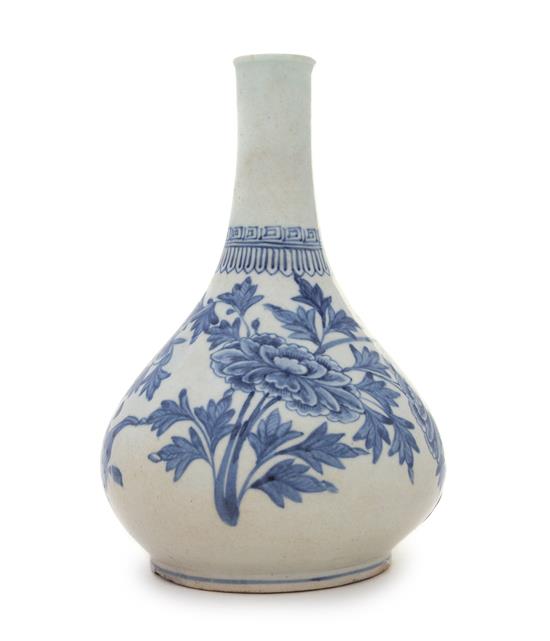 Appraisal: Sale Lot A Korean Blue and White Porcelain Bottle Vase