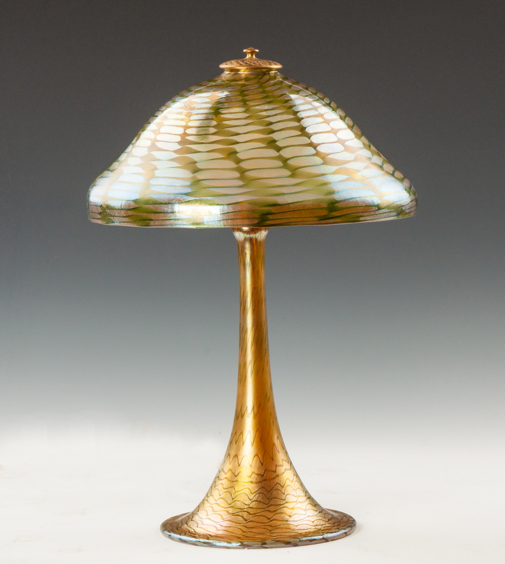 Appraisal: Fine L C Tiffany Lamp Shade inscribed LCT Base inscribed