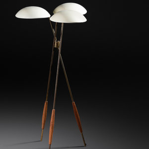 Appraisal: Gerald Thurston American - Floor LampLightolier USA enameled aluminum brass