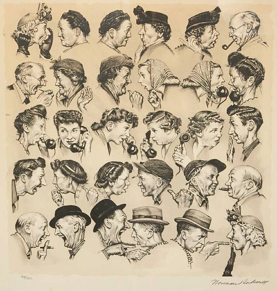 Appraisal: Norman Rockwell American - The Gossips Lithograph printed on Arches