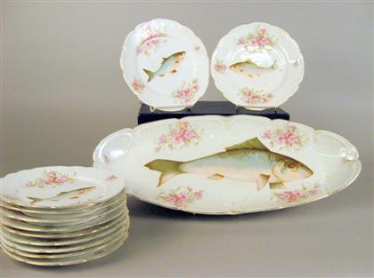 Appraisal: Assorted Limoges porcelain fish service plates th century Comprising a