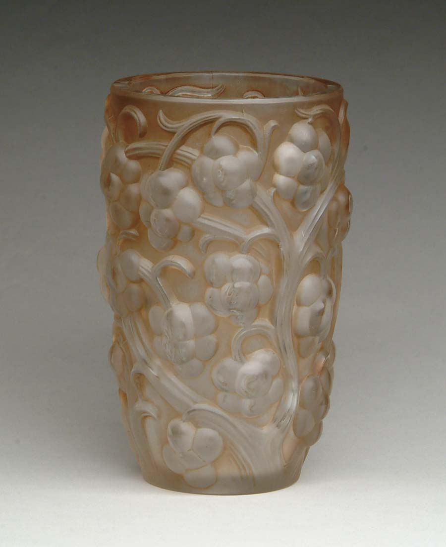 Appraisal: LALIQUE RAISINS VASE Beautiful Lalique vase has deeply impressed vines