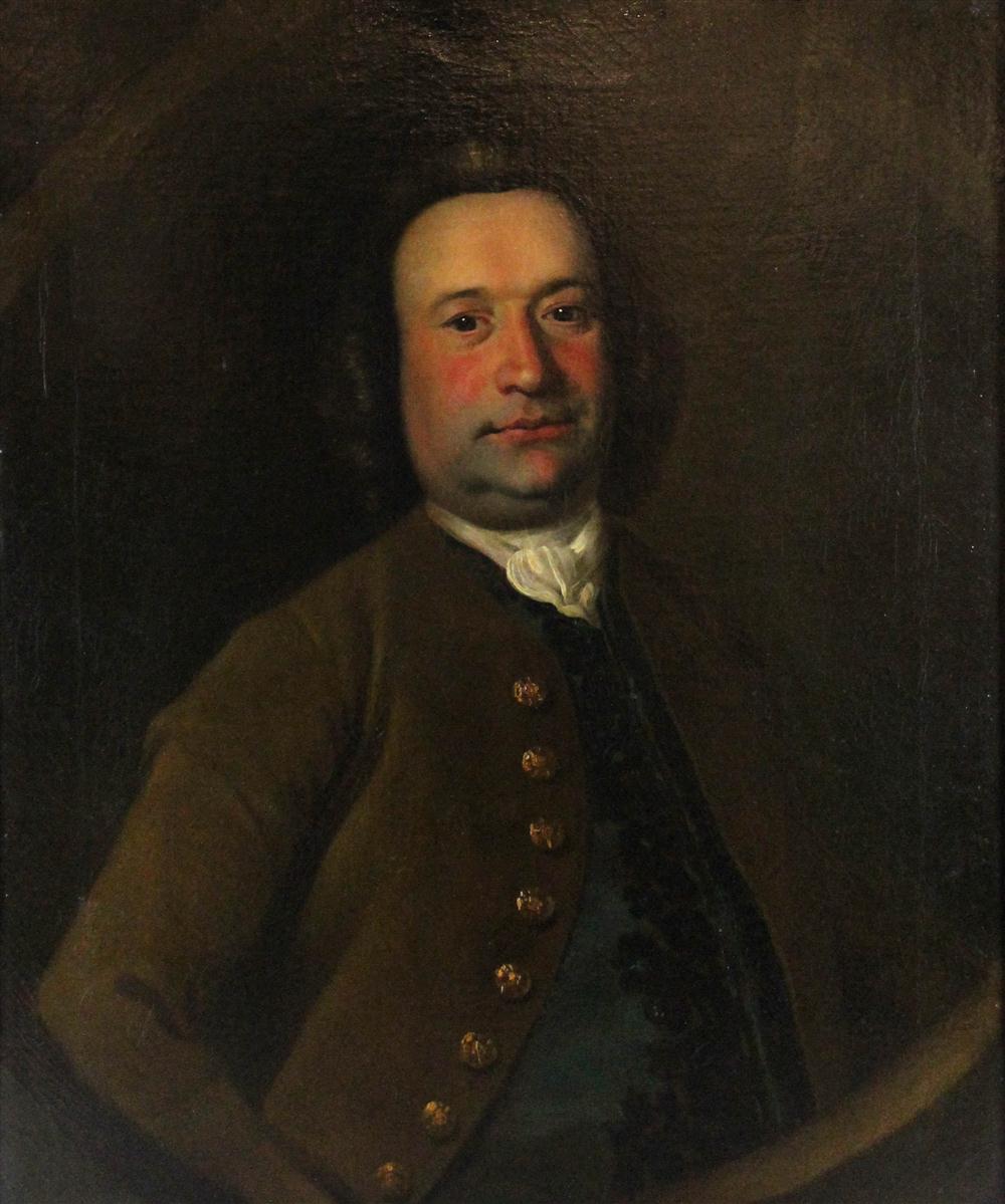 Appraisal: BRITISH AMERICAN SCHOOL TH CENTURY PORTRAIT OF A GENTLEMAN Oil