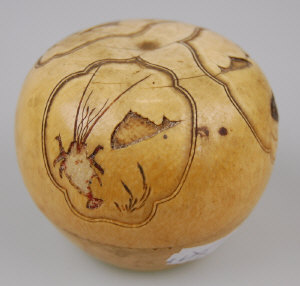 Appraisal: A Japanese ivory box in the form of a peach