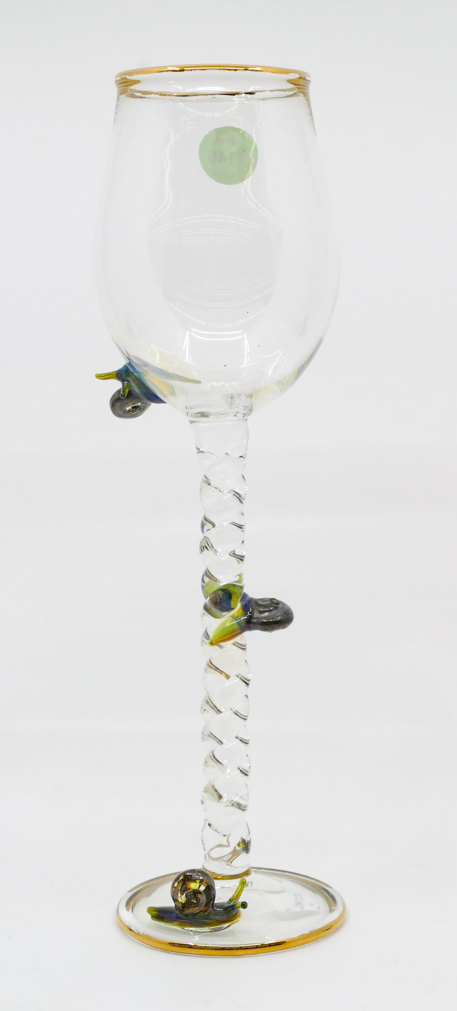 Appraisal: Mel Munsen Studio Glass Snail Stem Goblet ''