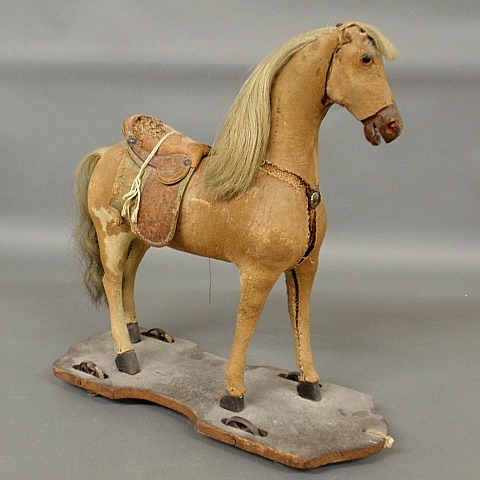 Appraisal: - Victorian pull toy horse with glass eyes wood base