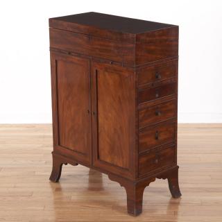 Appraisal: Rare George III mahogany davenport desk Rare George III mahogany