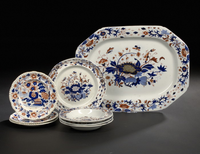 Appraisal: Eight Pieces of Spode and Other Ironstone Dinnerware in the