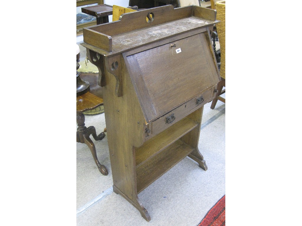 Appraisal: Art Nouveau oak bureau bookcase