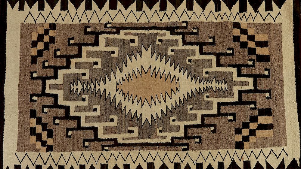 Appraisal: Navajo Weaving Two Grey Hills Rug Blanket One Navajo Two