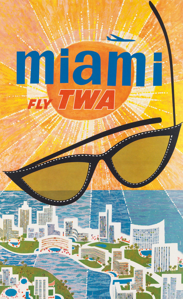 Appraisal: DAVID KLEIN - MIAMI FLY TWA Circa x inches x