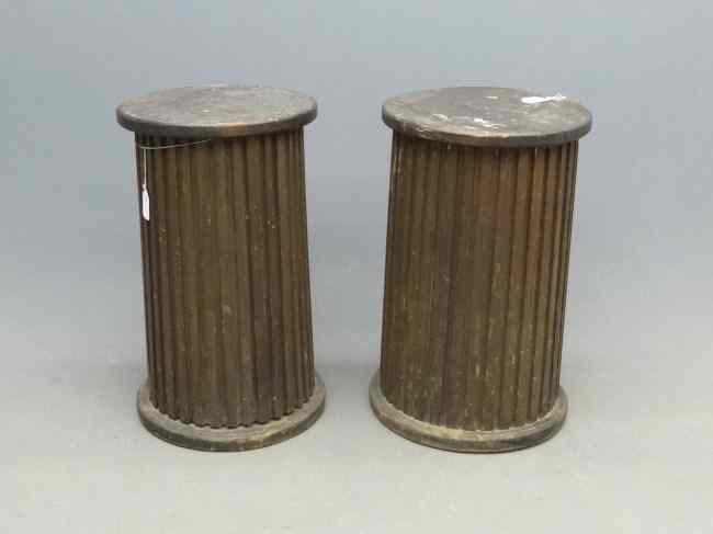 Appraisal: Pair th c fluted pedestals ''Ht