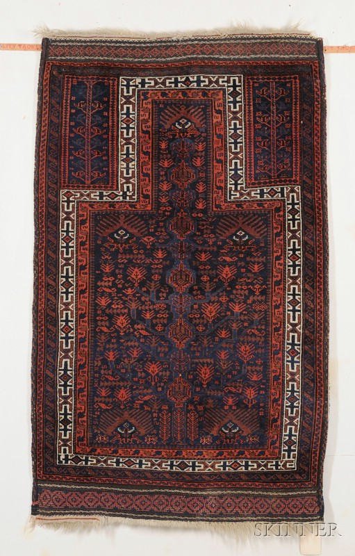 Appraisal: Baluch Prayer Rug Northeast Persia early th century ft in