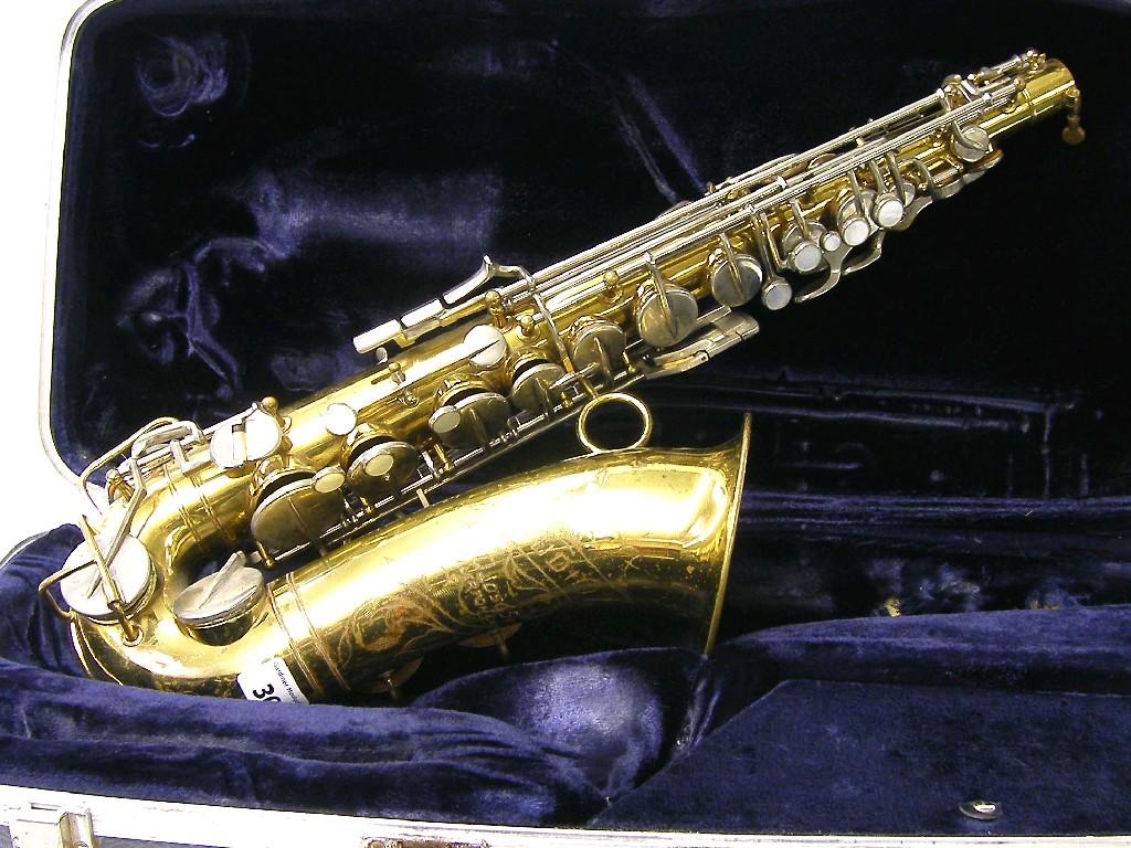 Appraisal: F E Olds Son gold lacquered alto saxophone stamped Studio