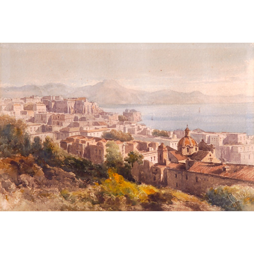 Appraisal: Giovanni Lanza Italian - two works of art Bay of