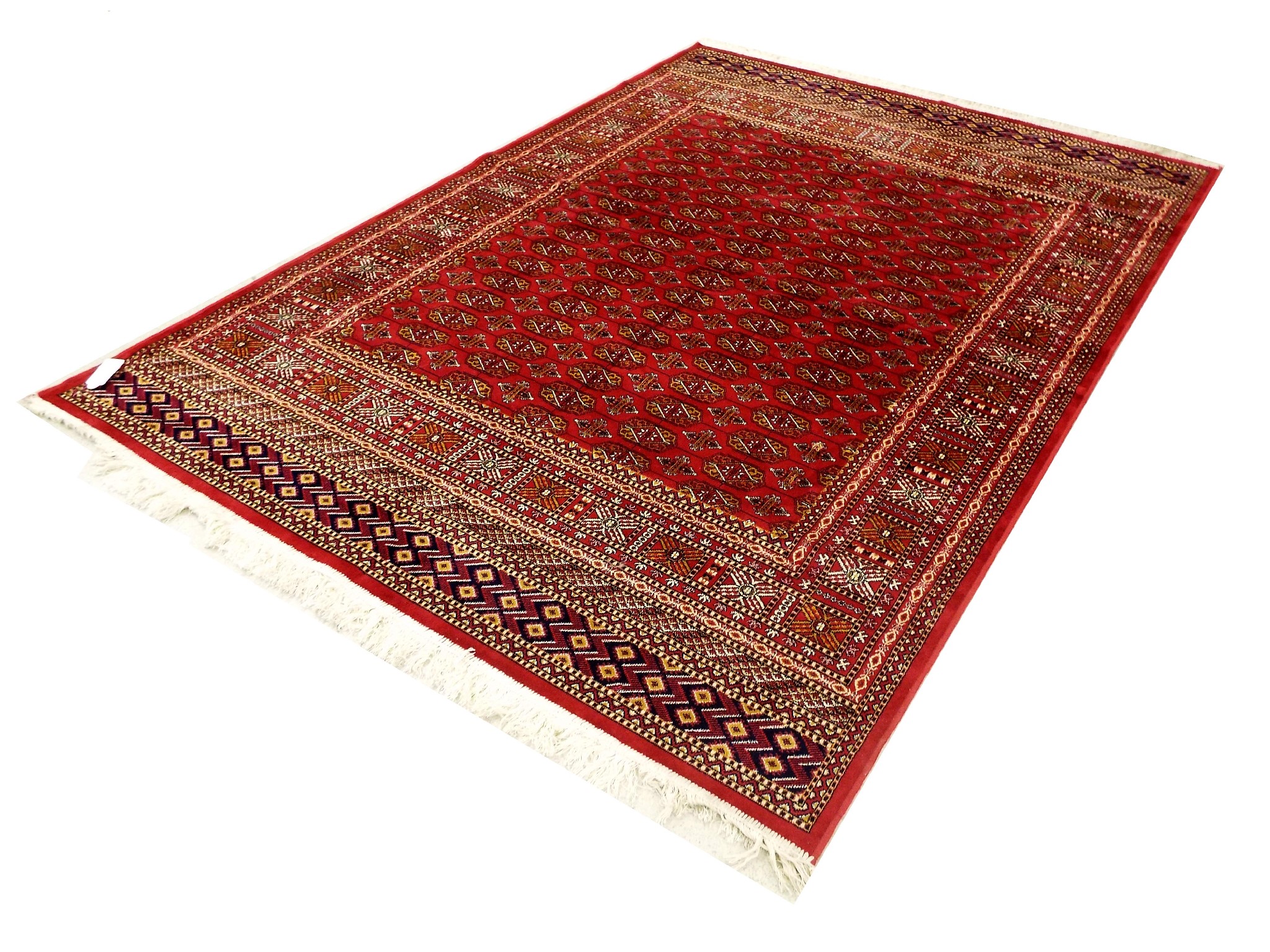 Appraisal: Bokhara carpet upon a red ground x