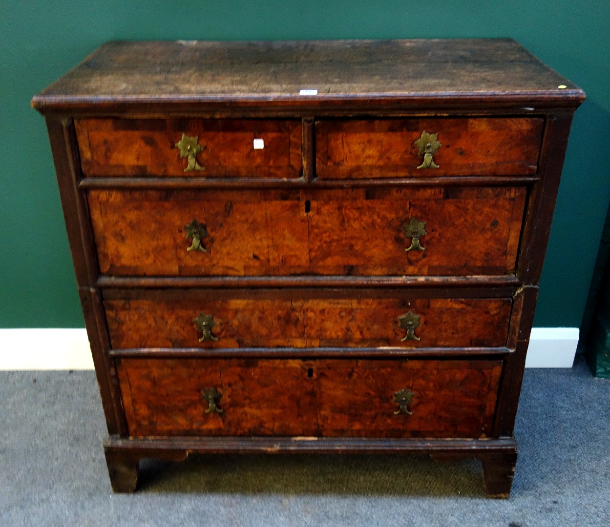 Appraisal: A th century oak and elm two part chest of