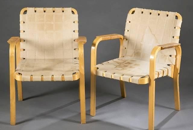 Appraisal: Group of Alvar Aalto model armchairs A group of Alvar