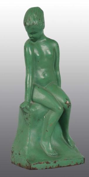 Appraisal: Cast Iron Sitting Nude Woman Bookend Description Signed Hubley A