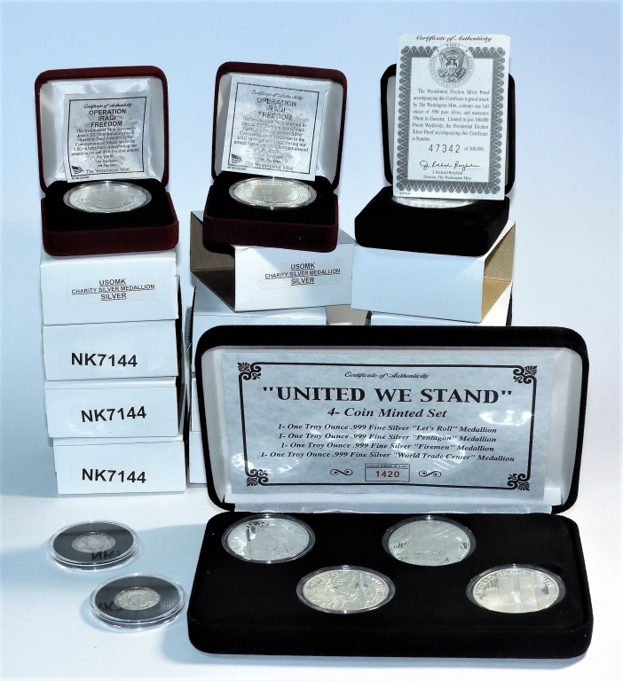 Appraisal: PC SILVER COLLECTIBLE PROOF COIN BULLION GROUP United States th