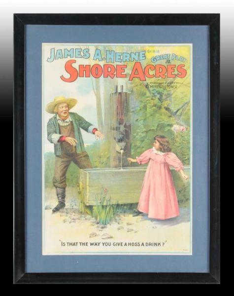 Appraisal: Shore Acres Play Poster Description Circa Framed under glass Few