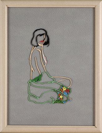 Appraisal: ATTRIBUTED TO TOM WESSELMAN - KNEELING NUDE Die cut print