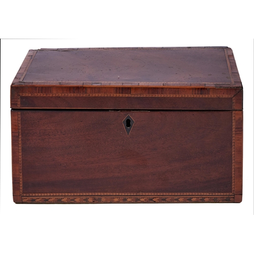 Appraisal: A Regency mahogany tea chest crossbanded in rosewood with chevron