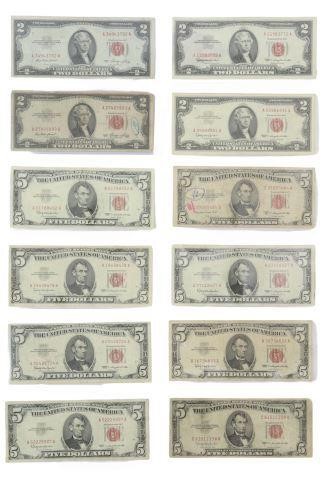 Appraisal: lot of U S circulated red seal currency notes series