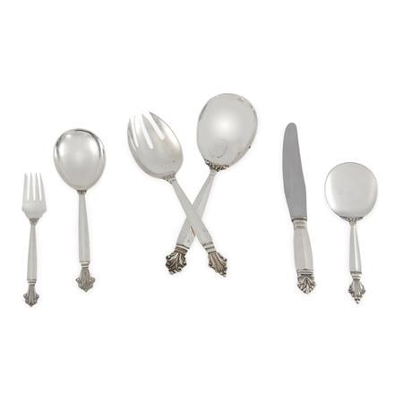 Appraisal: Assembled Georg Jensen Sterling Silver Flatware Service Estimate -