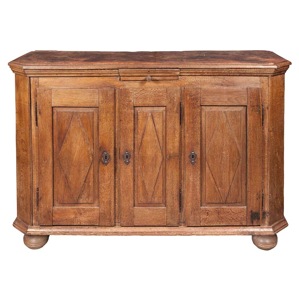 Appraisal: Northern European Oak Cabinet th Century The rectangular top with