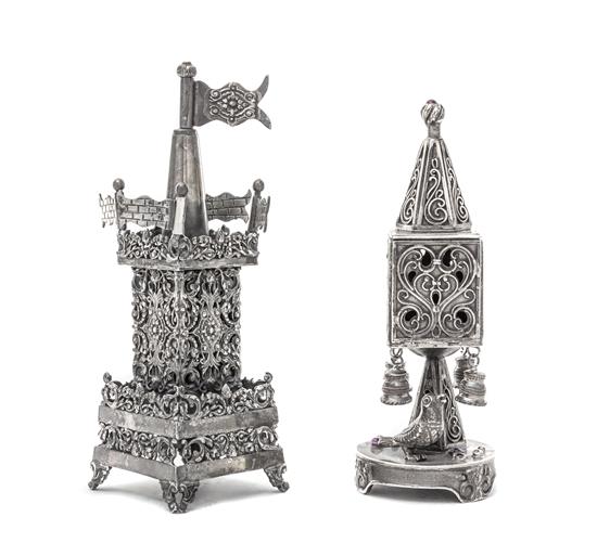 Appraisal: Sale Lot Two Silver Spice Towers th Century the first