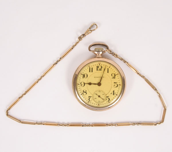 Appraisal: Hampden jewel gold pocket watch K gold filled with gold