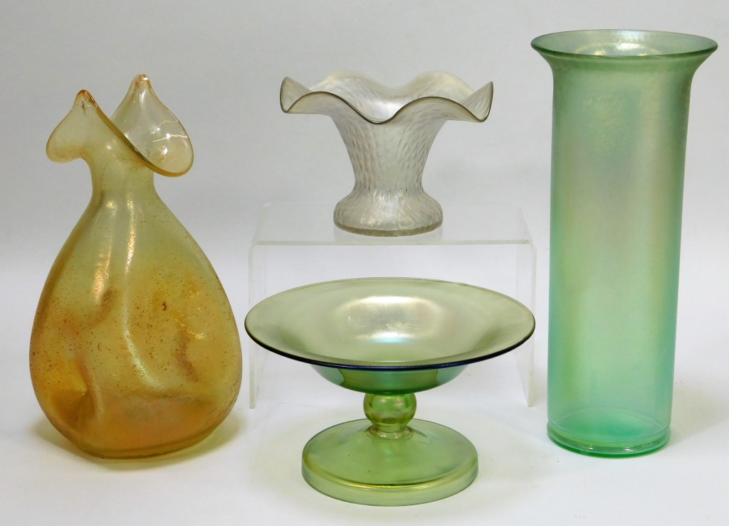 Appraisal: SOLID COLOR BOHEMIAN CZECH ART GLASS VASES Bohemia th CenturyLot