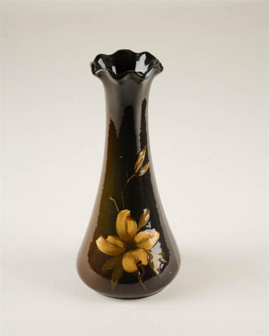 Appraisal: Weller Louwelsa Slip-decorated with Dogwood Flare-neck Vase incised half-circle mark