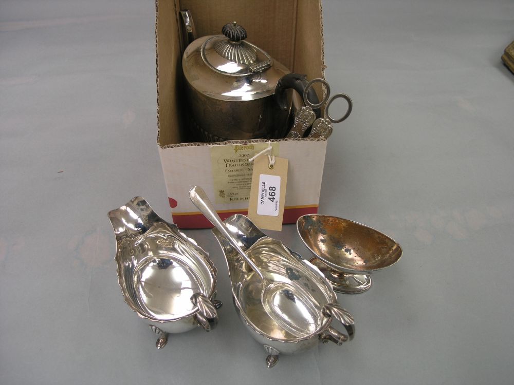 Appraisal: Silver plated ware to include an oval half reeded teapot