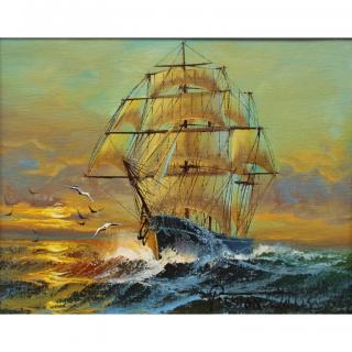 Appraisal: Preston Willis American th C Clipper Ship oil on canvas