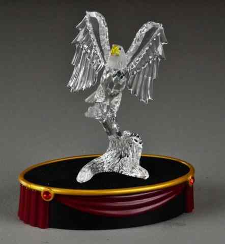 Appraisal: Swarovski Crystal Eagle on Perch with StandCrystal eagle perched on