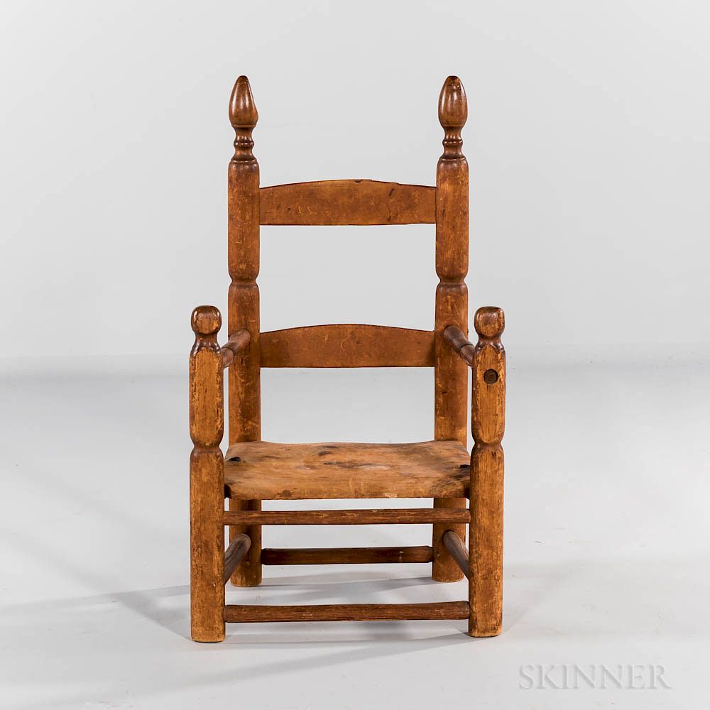 Appraisal: Early Maple Slat-back Child's Chair Early Maple Slat-back Child's Chair