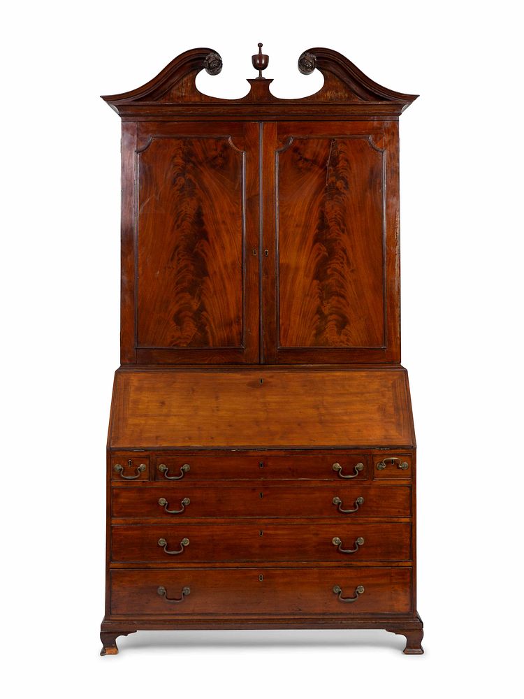 Appraisal: A George III Mahogany Secretary Bookcase Height x width x