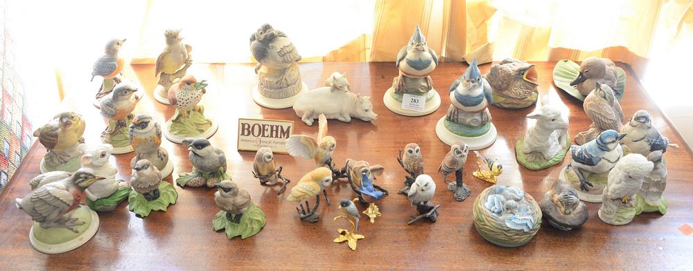 Appraisal: Group of thirty-four Boehm porcelain small figurines twenty-four Boehm birds