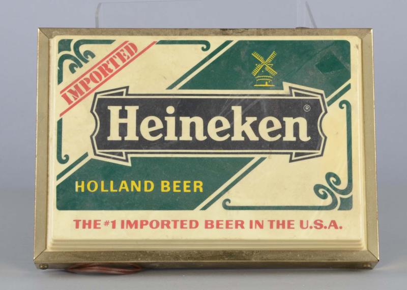 Appraisal: Heineken Beer Lighted Advertising Sign This plastic front sign in