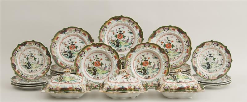 Appraisal: MASON'S PATENT IRONSTONE CHINA FORTY-PIECE PART DINNER SERVICE With impressed